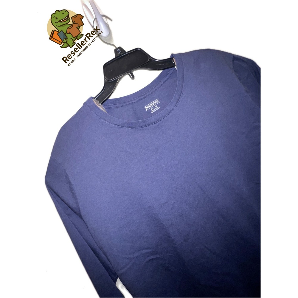 Pendleton Mens Long Sleeve Crew Neck T Shirt XL Blue‎ Casual Cotton Top
